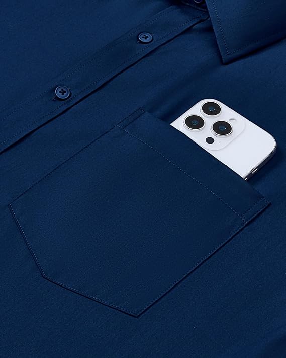 Alimens & Gentle Mens Dress Shirts Long Sleeve Wrinkle Free Stretch Cotton Big Tall Button Down Shirts