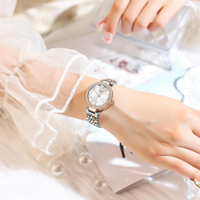 NIBOSI Watches For Women Analog Rose Gold Women's Watches for Girls&Miss&Ladies Diamond Studded with Stylish Watches Waterproof