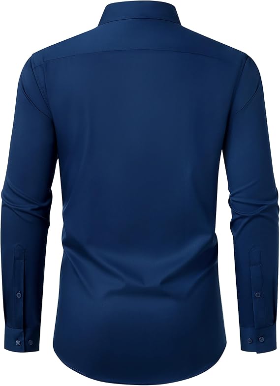 Alimens & Gentle Mens Dress Shirts Long Sleeve Wrinkle Free Stretch Cotton Big Tall Button Down Shirts