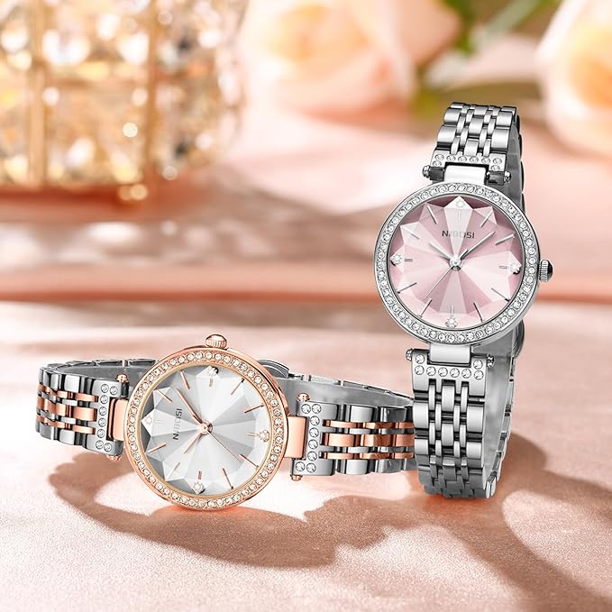 NIBOSI Watches For Women Analog Rose Gold Women's Watches for Girls&Miss&Ladies Diamond Studded with Stylish Watches Waterproof